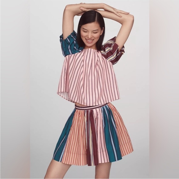 Anthropologie Taffeta Striped A-Line Mini
Skirt - Picture 3 of 9